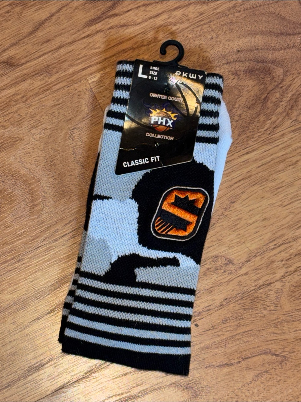 Phoenix Suns Classic Fit Men's Crew Socks in Light Gray and Black